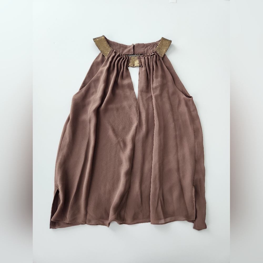 W118 By Walter Baker Women's sequin‎ Sleeveless top Brown Size XS NWT